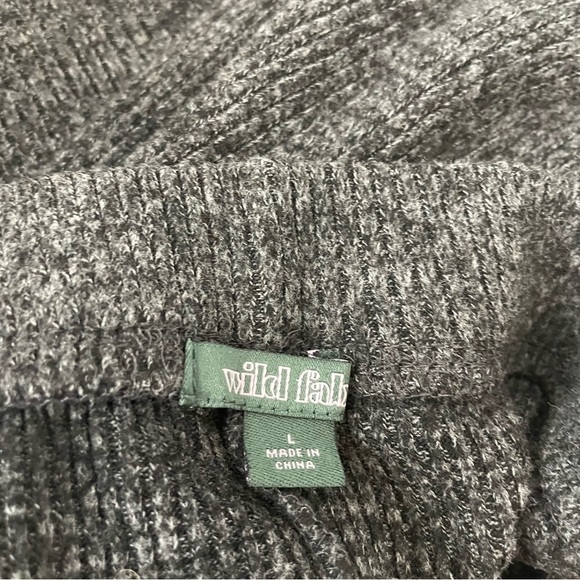 Wild Fable Dark Grey Ribbed Knit Flare Leggings Size Large - Picture 3 of 4